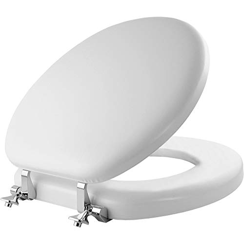 Mayfair Padded Round Toilet Seat with Chrome Hinges