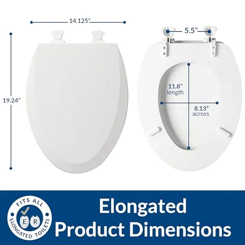 Bemis 1500EC Lift-Off Wood Elongated Toilet Seat - view 4