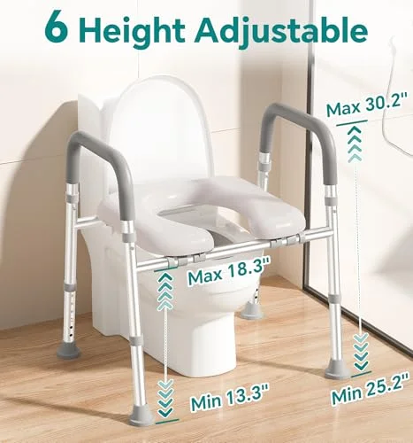 Soundfuse Padded Raised Toilet Seat with Handles - view 4