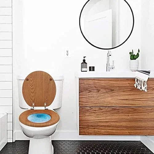 Wooden Toilet Seat Round with view 3