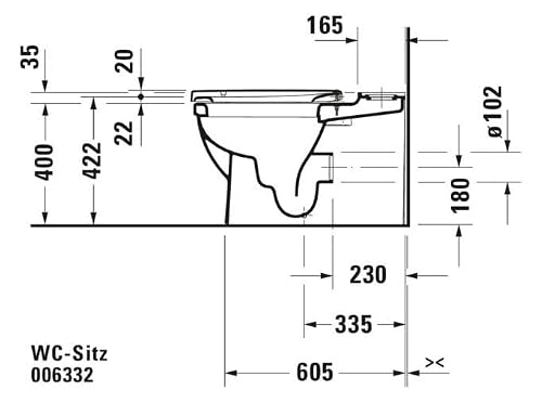 Duravit White Elongated Toilet Seat view 3
