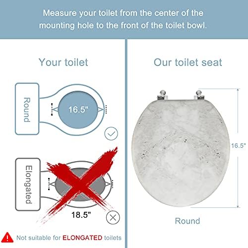 Round Marble Toilet Seat Natural view 3