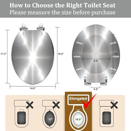 Elongated Toilet Seat Silver Brushed view 2