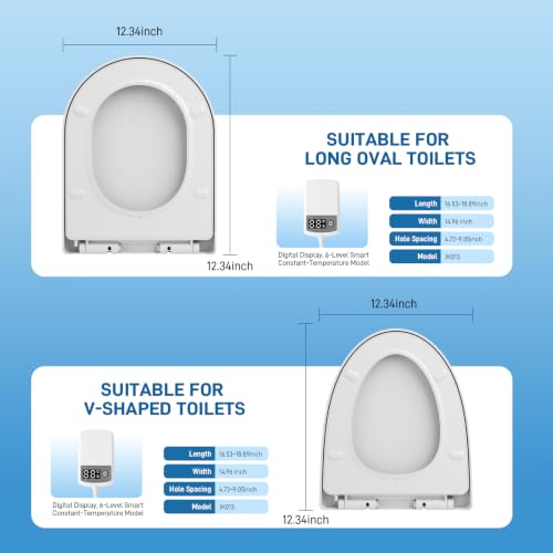 Heated Toilet Seat Elongated V-Shape view 2