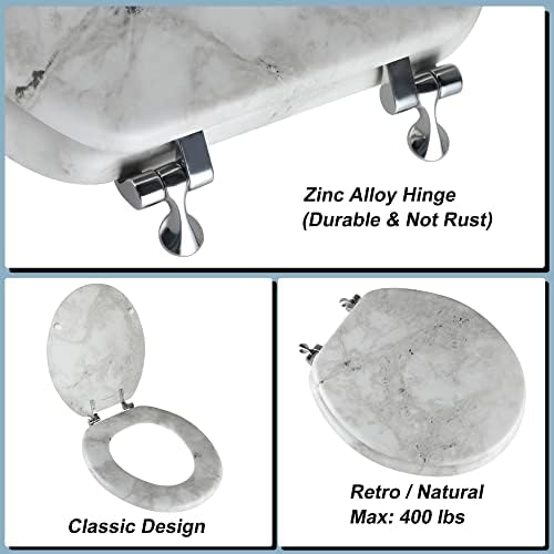 Round Marble Toilet Seat Natural view 2
