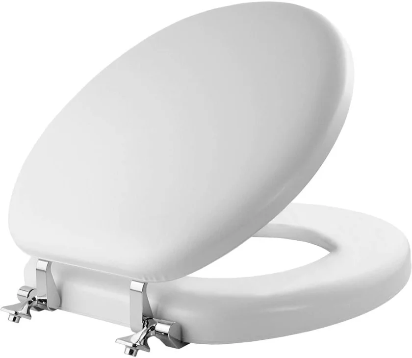 Mayfair Chrome Hinges Padded Round Toilet Seat