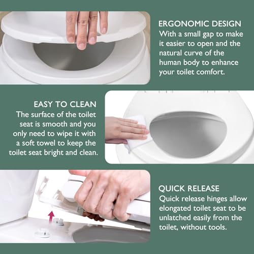 WSSROGY Toilet Seat Elongated with view 5