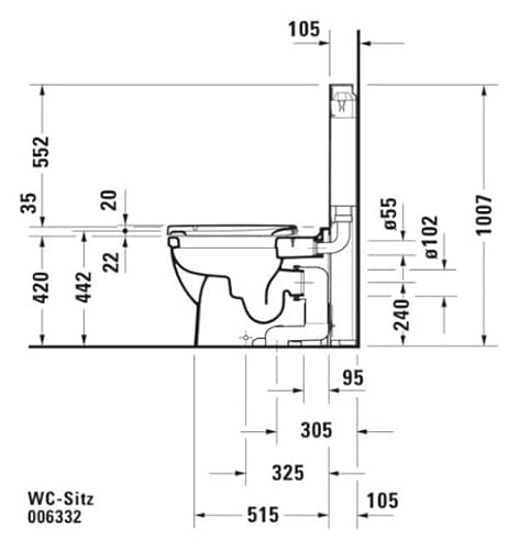 Duravit White Elongated Toilet Seat view 4