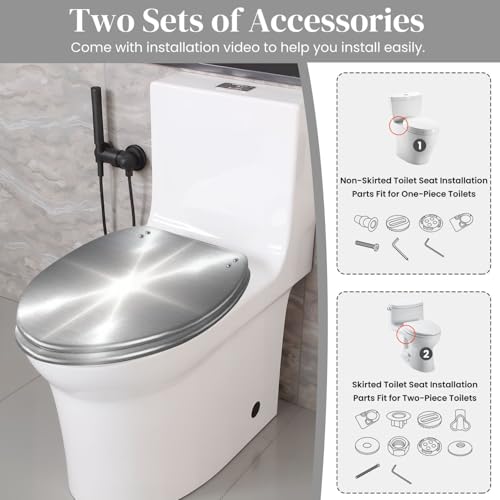 Elongated Toilet Seat Silver Brushed view 4