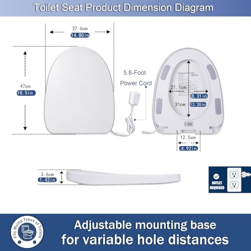 Heated round Toilet Seat Elongated view 3