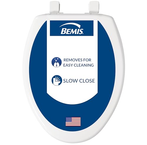 Bemis 7300SLEC Slow Close Toilet Seat with Easy Clean Hinges