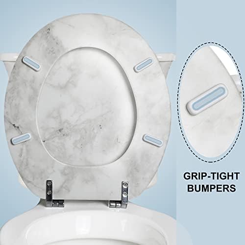 Round Marble Toilet Seat Natural view 4