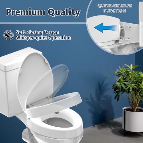 Huttdmel Raised Toilet Seat Elongated view 4