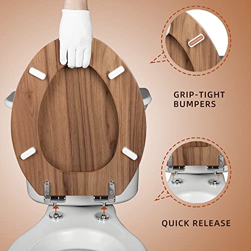 Slow Close Wood Toilet Seat view 4