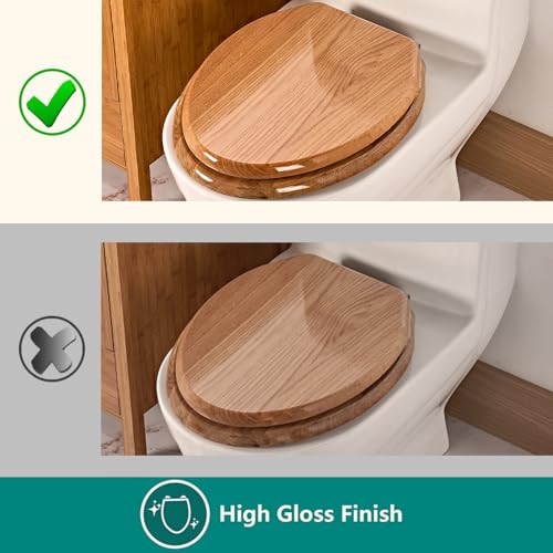 Toilet Seat Oak Wood Solid view 4