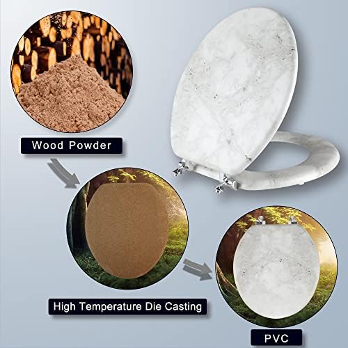 Round Marble Toilet Seat Natural view 5