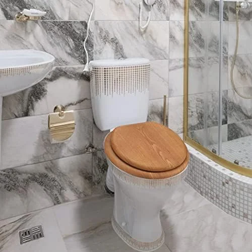 Wooden Toilet Seat Round with view 4