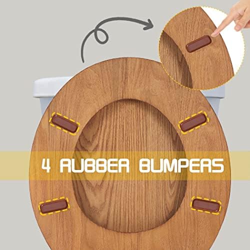 Wooden Toilet Seat Round with view 5
