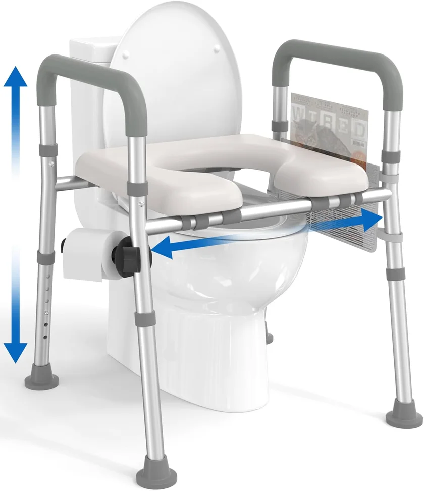HOMLAND Raised Toilet Seat with Handles