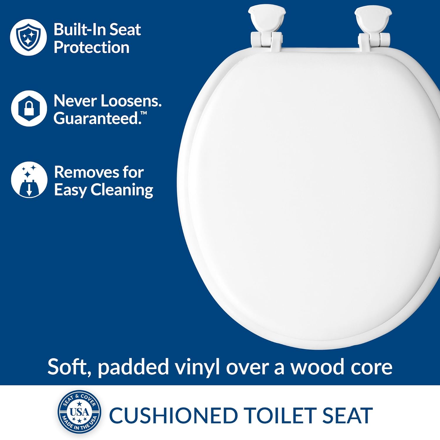 Mayfair Padded Toilet Seat Cushioned view 3